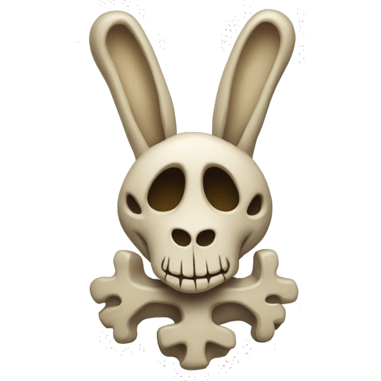 A full-length rabbit skeleton with crosses over its eyes emoji