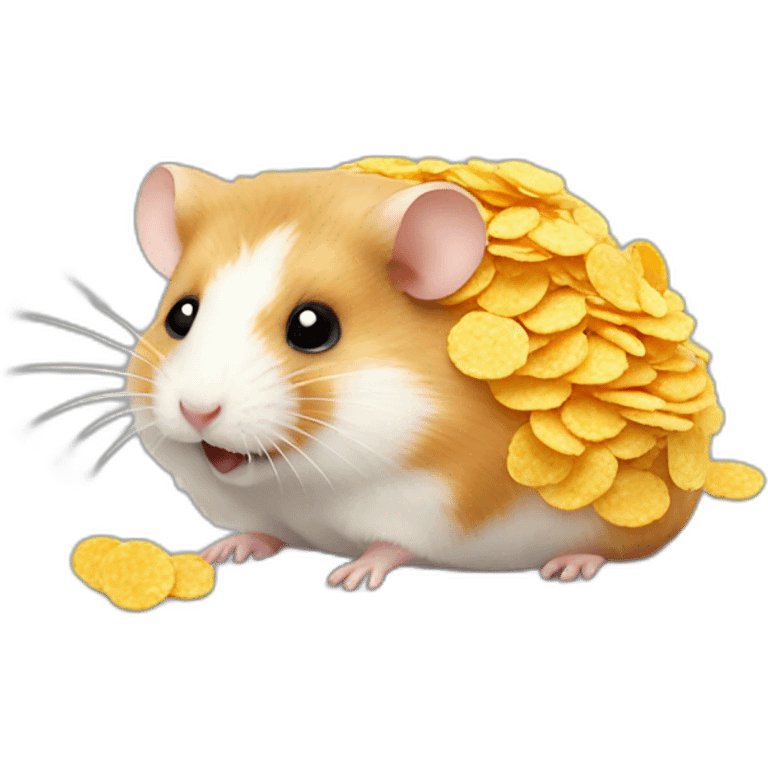 Hamster eating cornflakes emoji