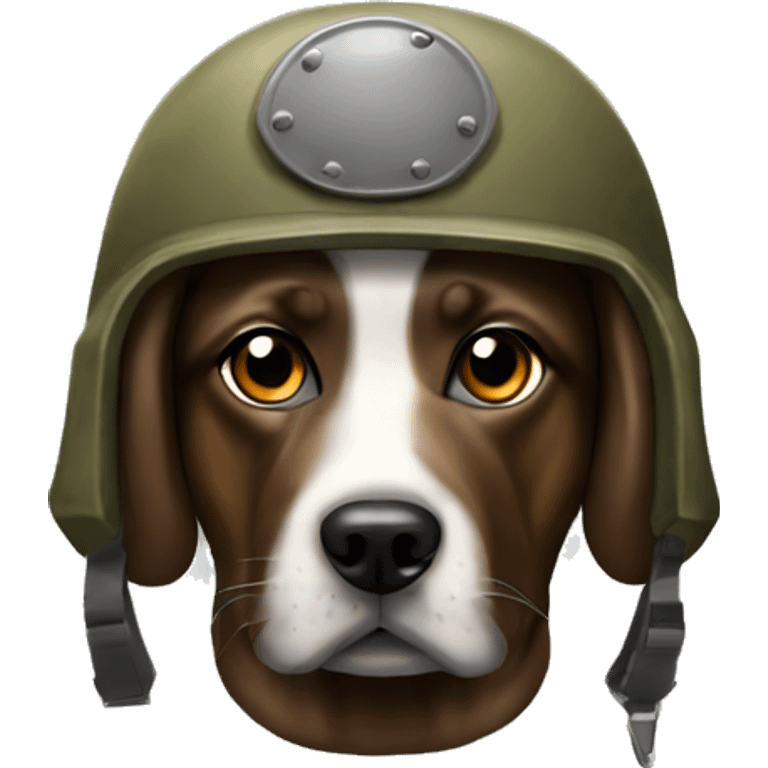 brindle dog military helmet emoji