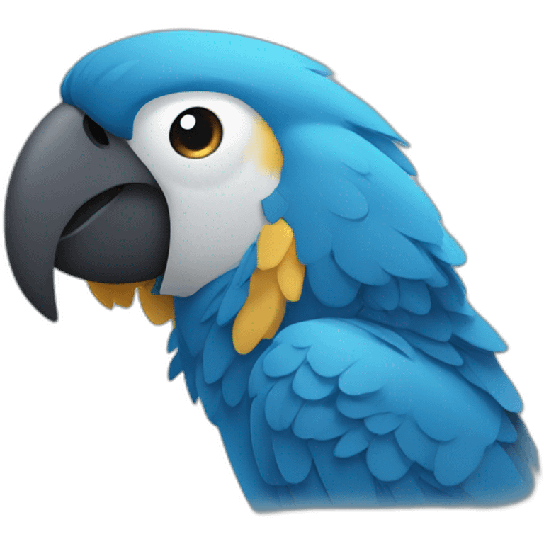 close up view of blue parrot emoji