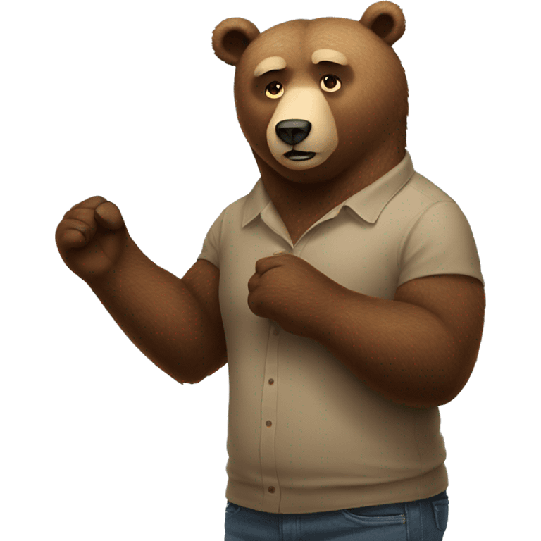 bear shrugging shoulders and arms emoji