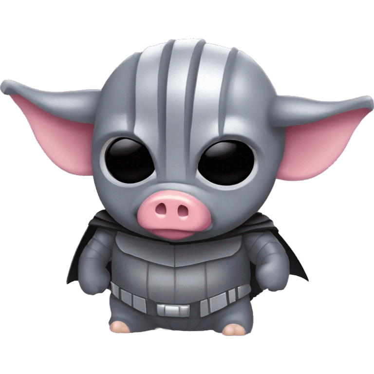 Lavender gray Pig darth Vader mask face pig armadillo trotting darth Vader fanned tail feathered tail pig armadillo darth Vader face emoji