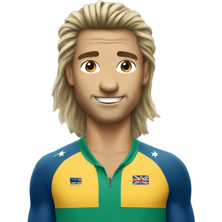 Australian Olympics athlete with a mullet hairstyle emoji