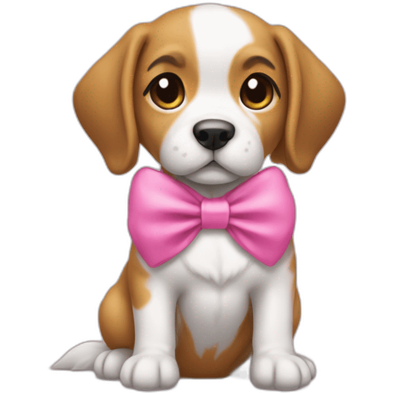 Dog Shitszu wearing a pink bow is a t-shirt written A93 emoji