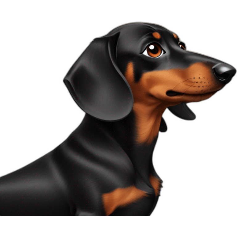 black and fire dachshund emoji