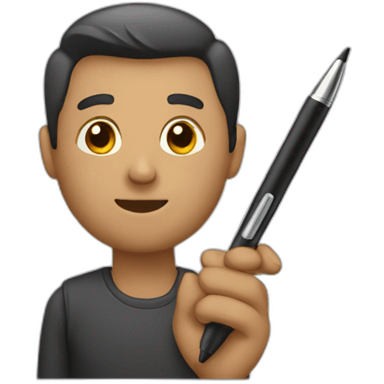 man holding a pen emoji