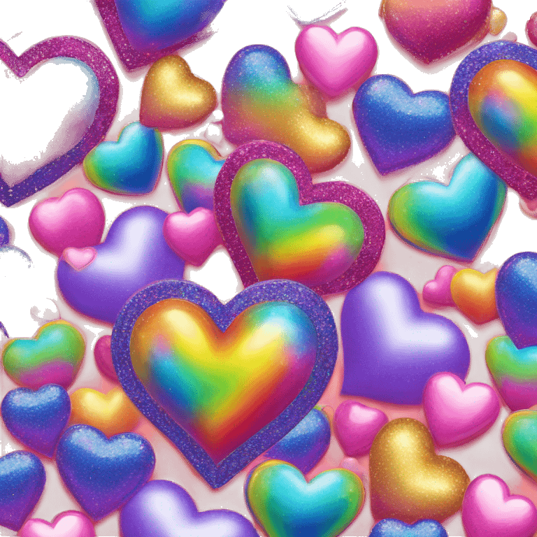 lisa frank glitter heart emoji