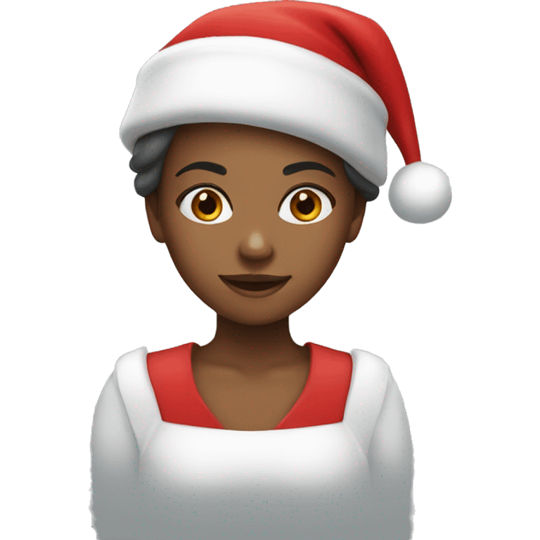 girl with santa hat emoji