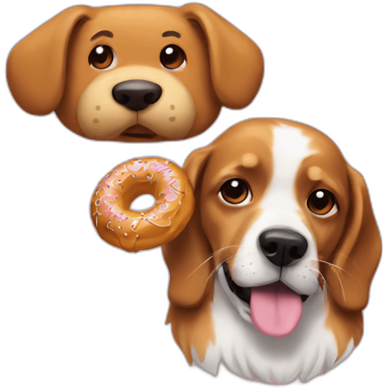 dog and doughtnut emoji