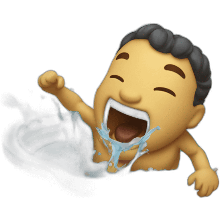 beija flor levando uma gota de água emoji