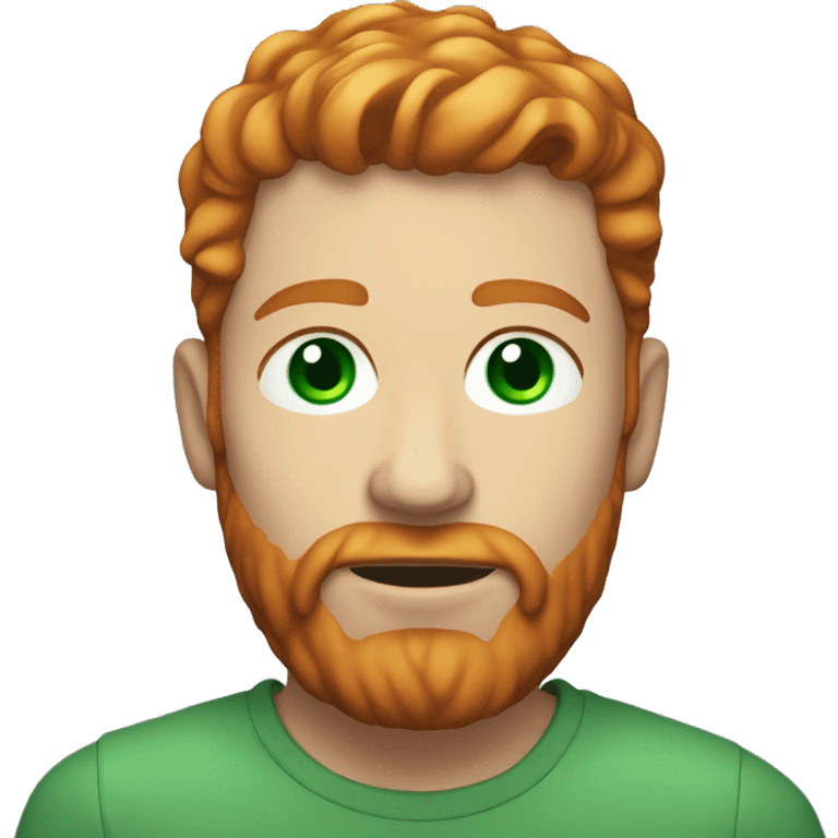 Man with ginger hair and short beard with freckles on face and green-blue eyes emoji