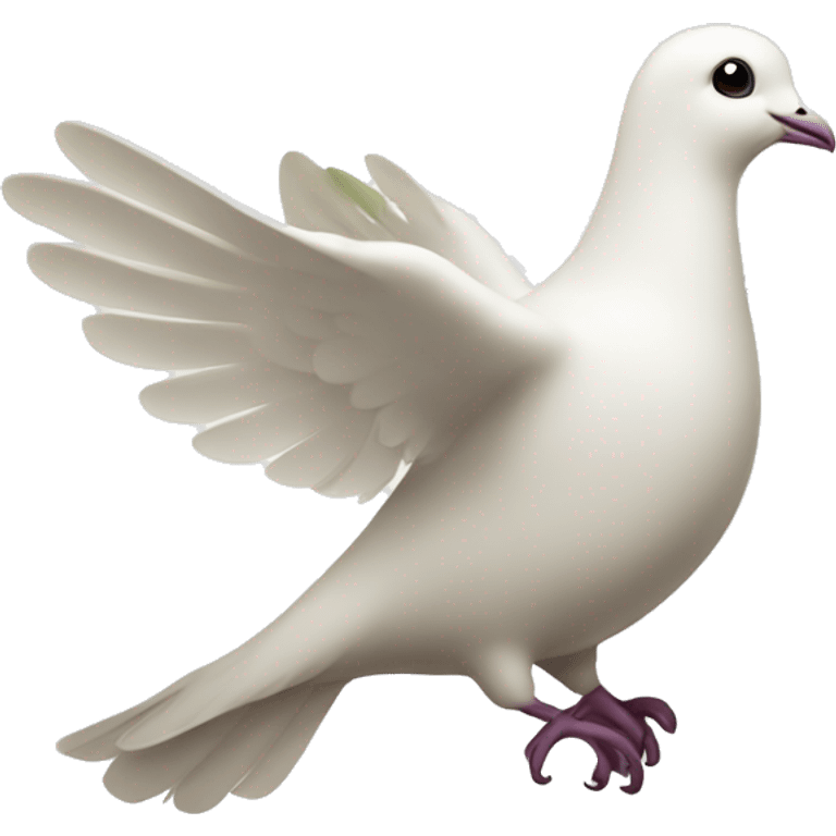 white dove and Olive branch emoji