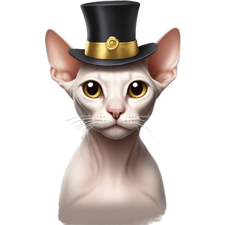 The Sphinx cat in a New Year's hat emoji