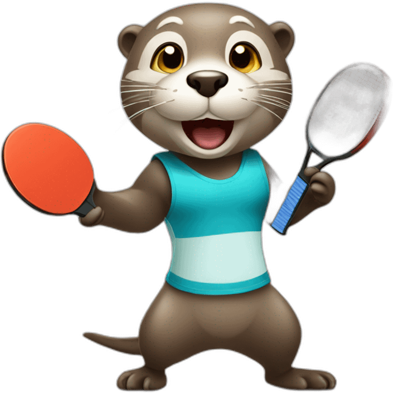 otter playing table tennis emoji