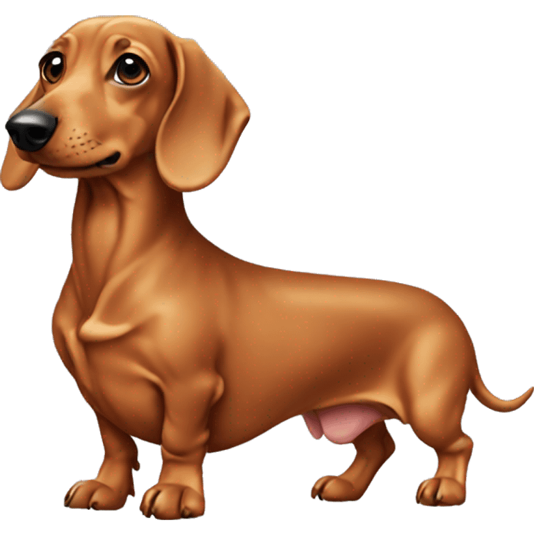 Dachshund making a shirt emoji