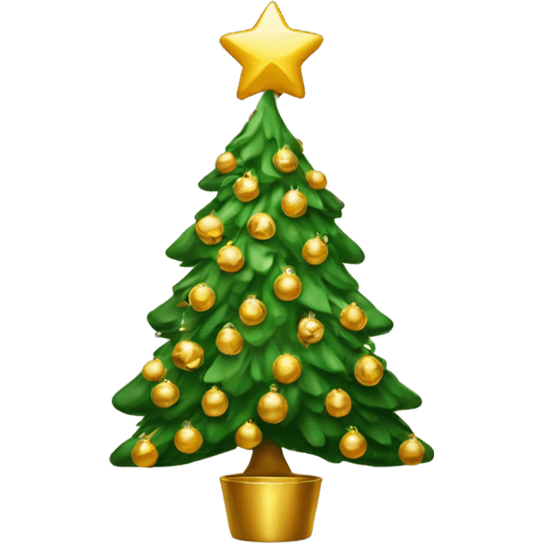 Glod Christmas tree  emoji