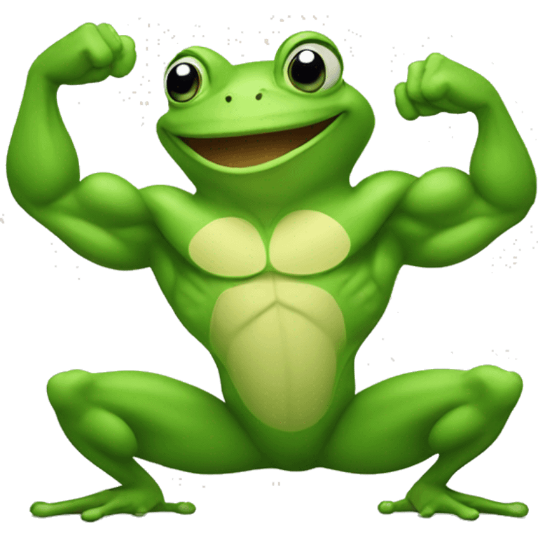 frog flexing muscle emoji