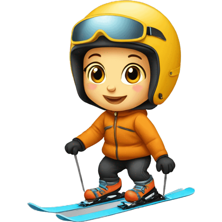 Baby skiing emoji