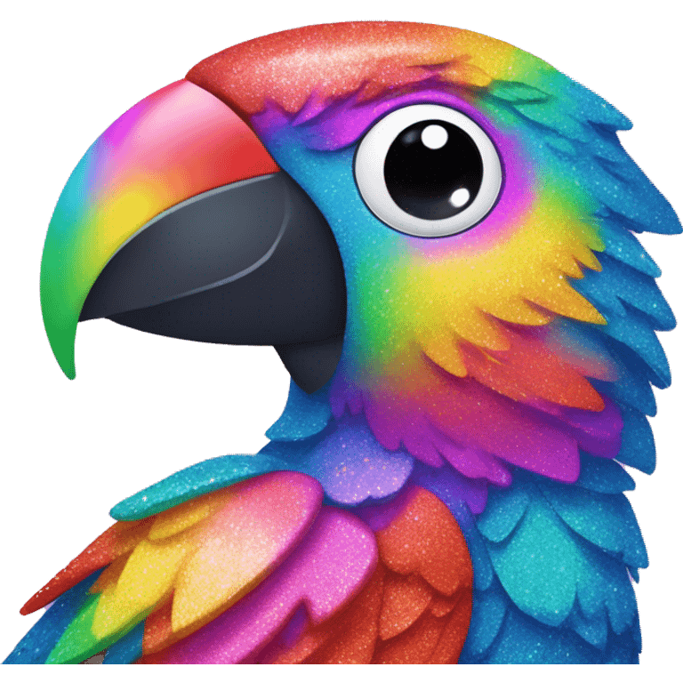 lisa frank glitter parrot  emoji