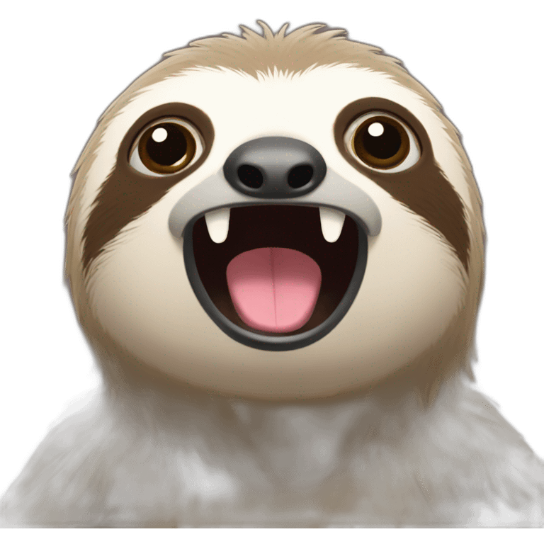 sloth with surprise face with hands on face emoji