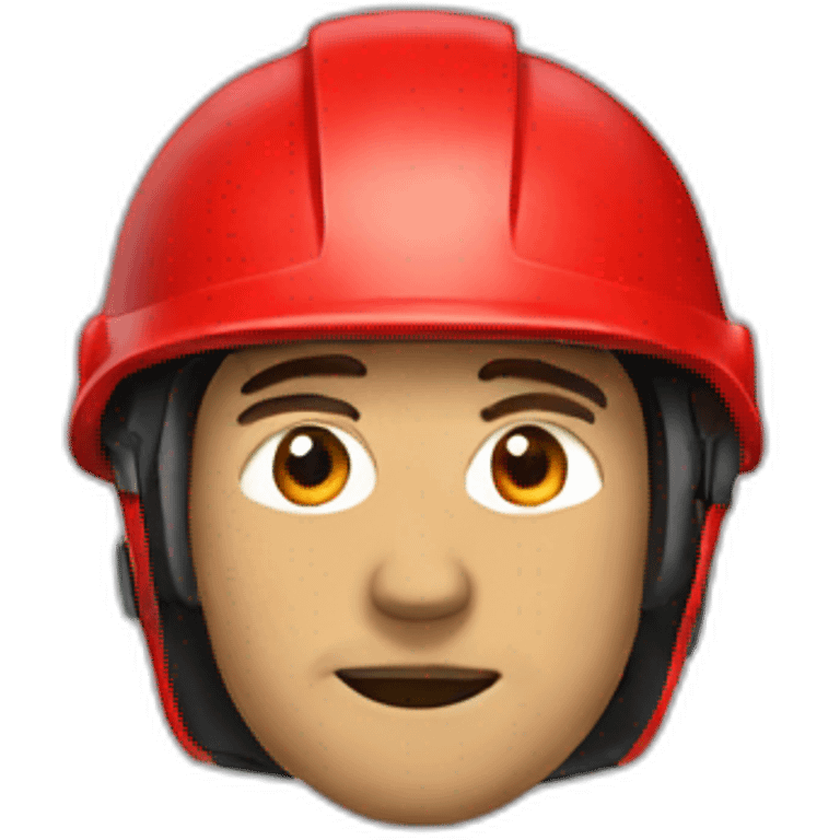 man in a red dress and helmet emoji