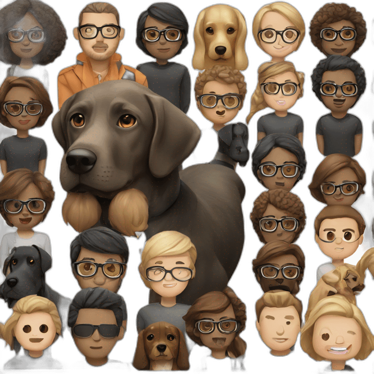 black lab with white man light Brown Hair and glasses emoji