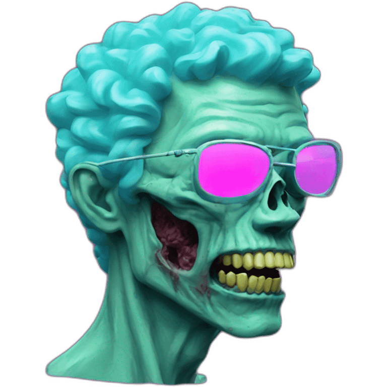 Vaporwave person, half zombie  emoji