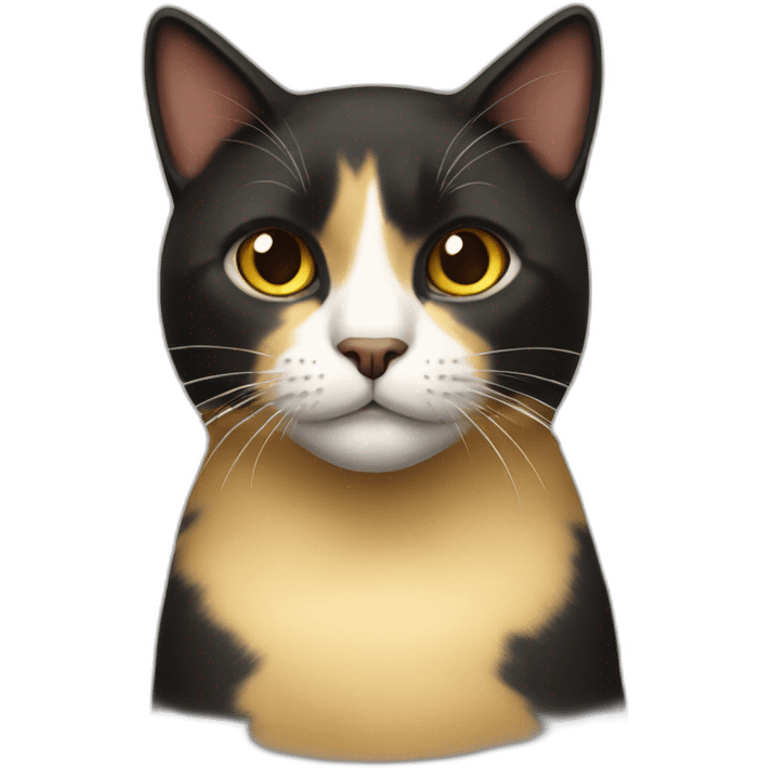 Black Brown yellow cat emoji