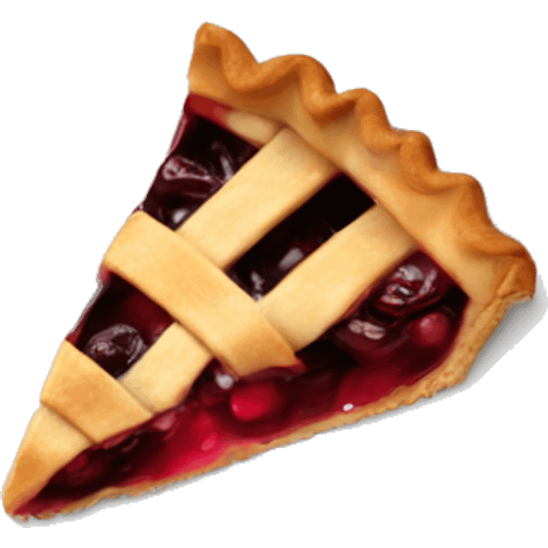 Cherry pie slice on plate  emoji