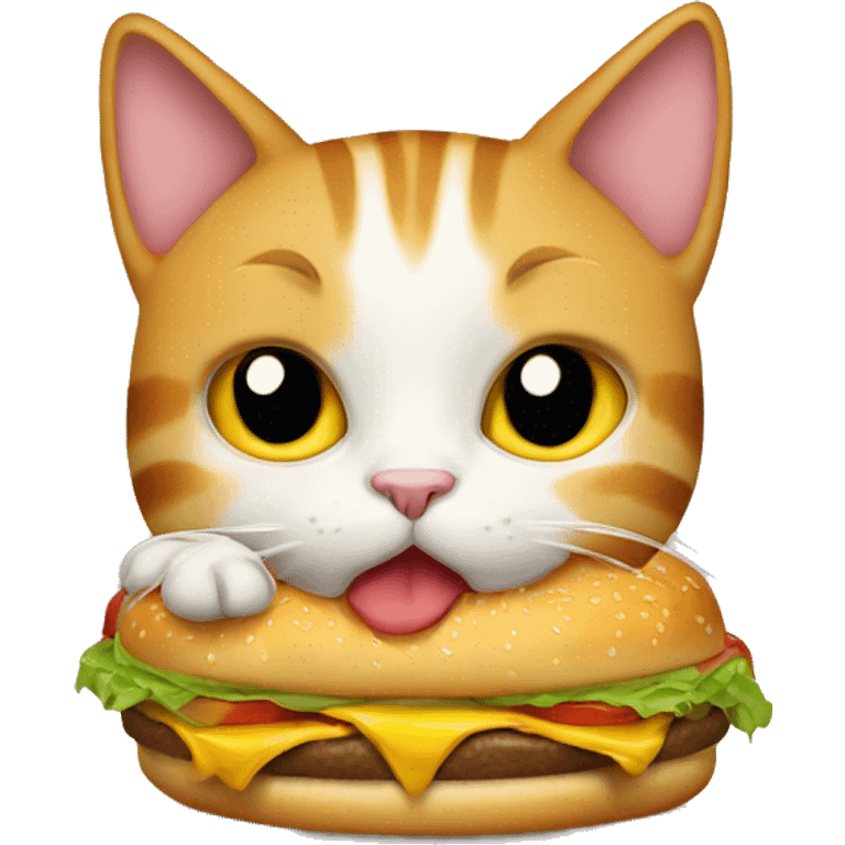 cat eating cheeseburger  emoji