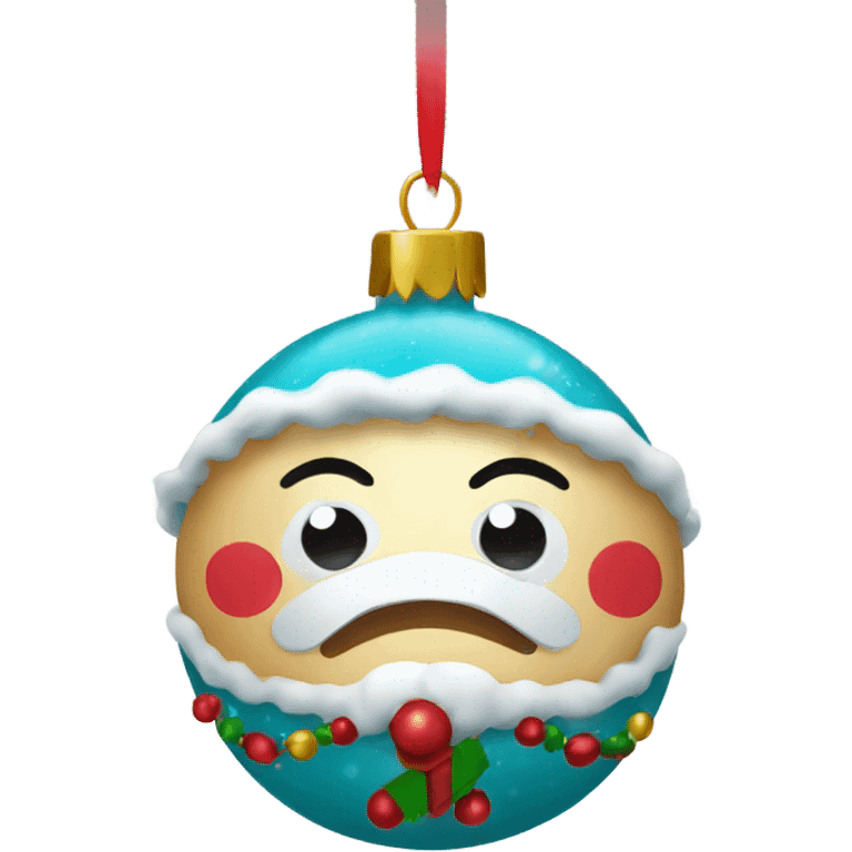 Ornament that says Merry Christmas! emoji