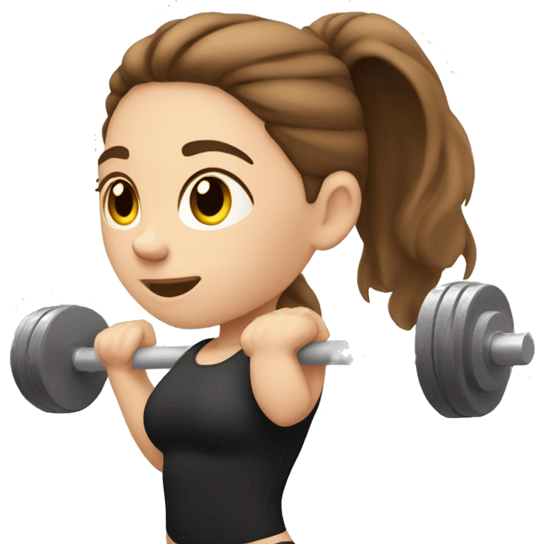 weightlifting  gym white girl with brown hair emoji