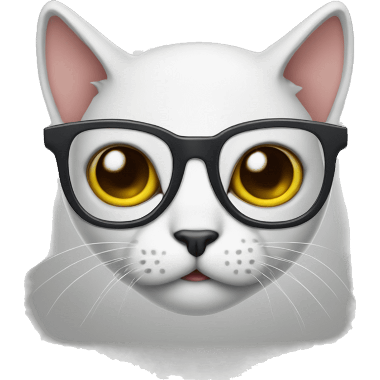 cat-brains with eyeglasses  emoji