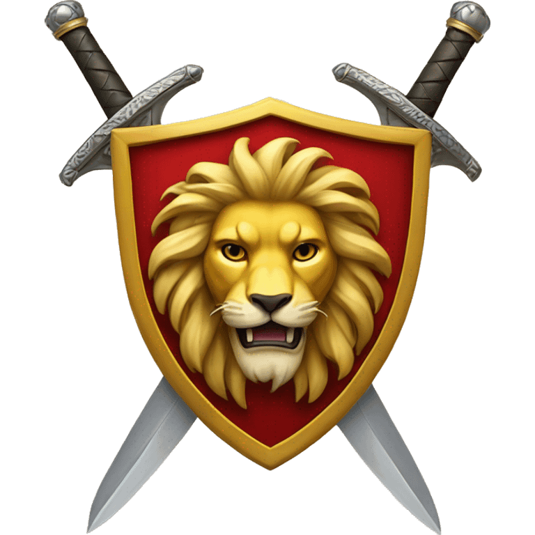 two swords coat of arms with lion on one side and snake on the other  emoji