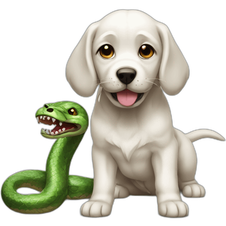 Chien avec serpent emoji