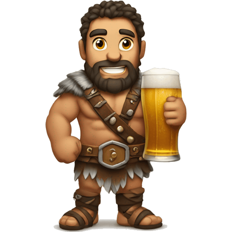 barbarian with beer in hand portrait emoji