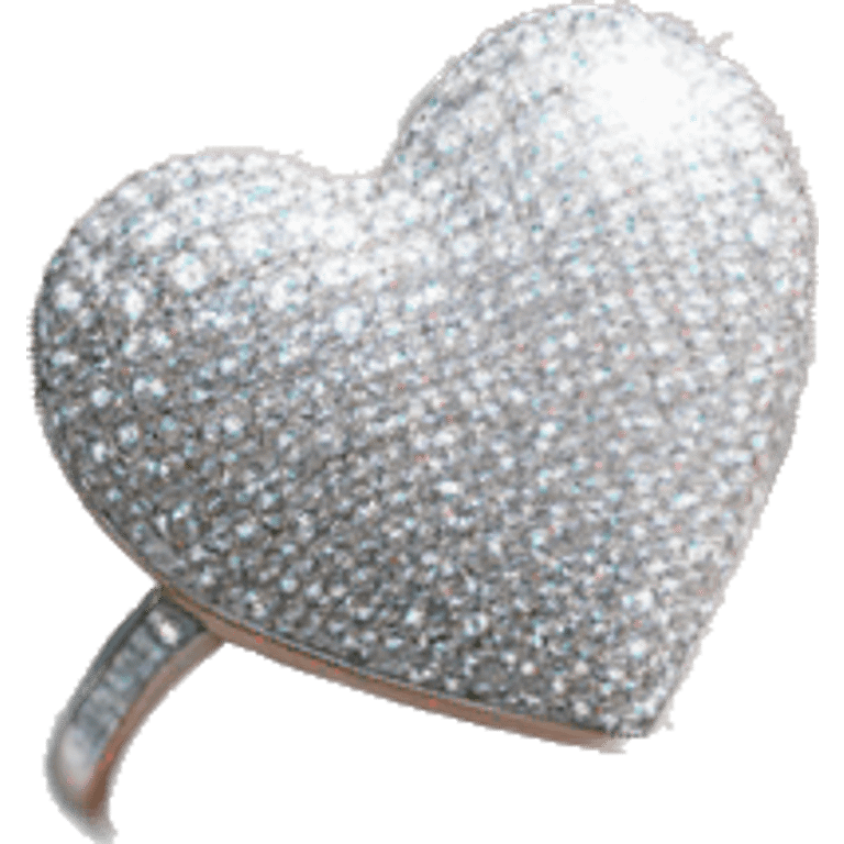 Silver sparkle heart ring diamond  emoji