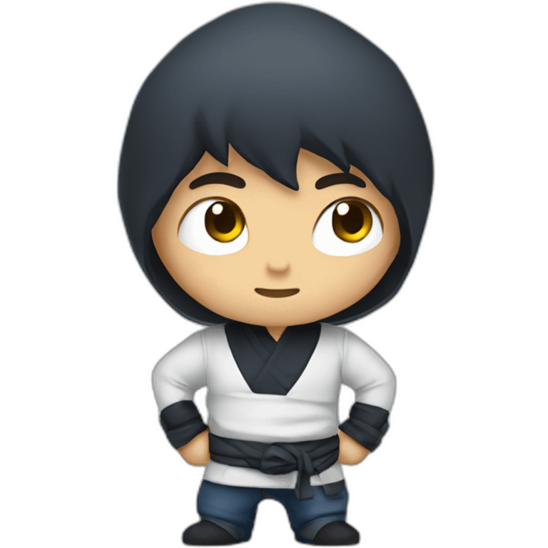 Ninja in jeans and white shirt  emoji