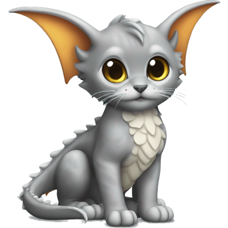 dragon wings on grey kitten emoji