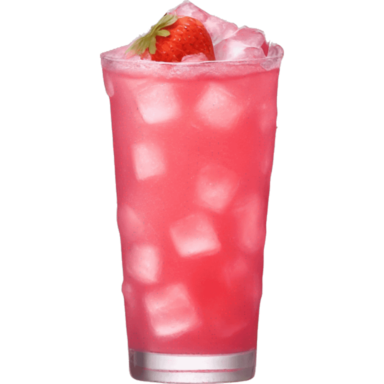 strawberry pink drink with ice emoji