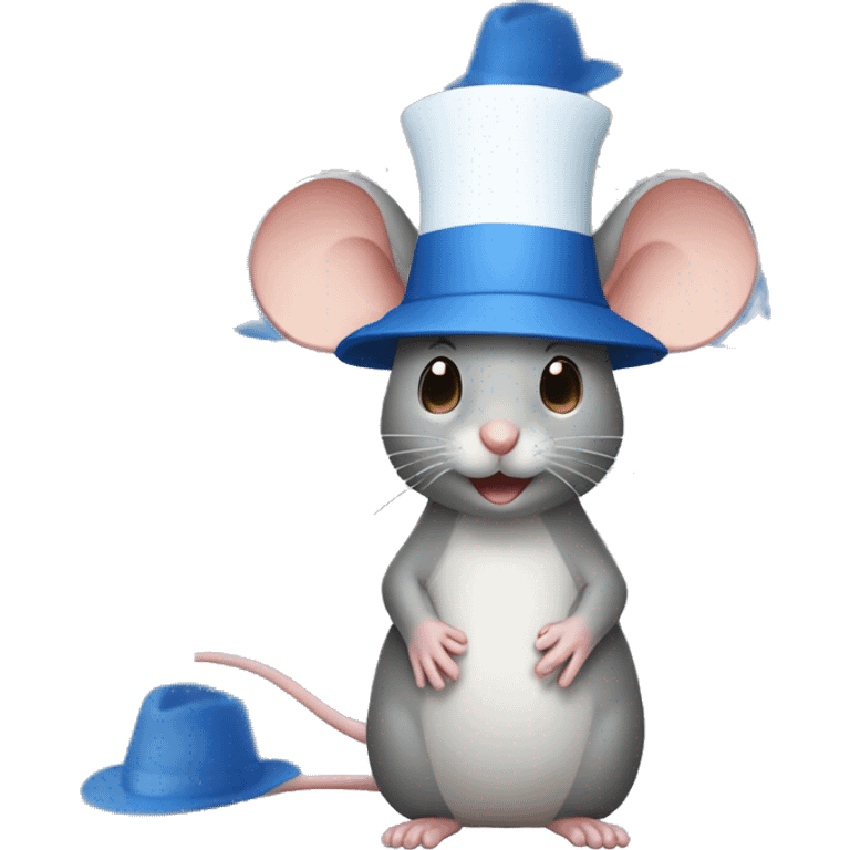 Mouse with white and blue hat emoji