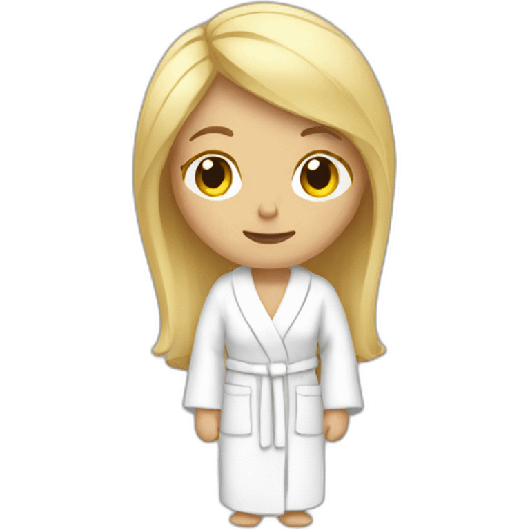 tired blonde woman in white bathrobe emoji