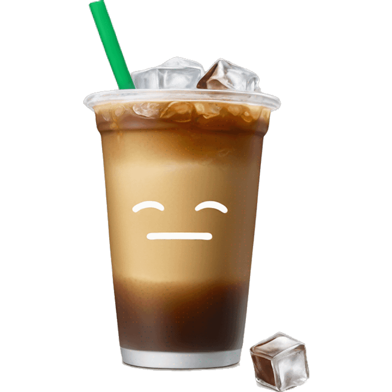 Starbuck ice coffee with ice cubes emoji