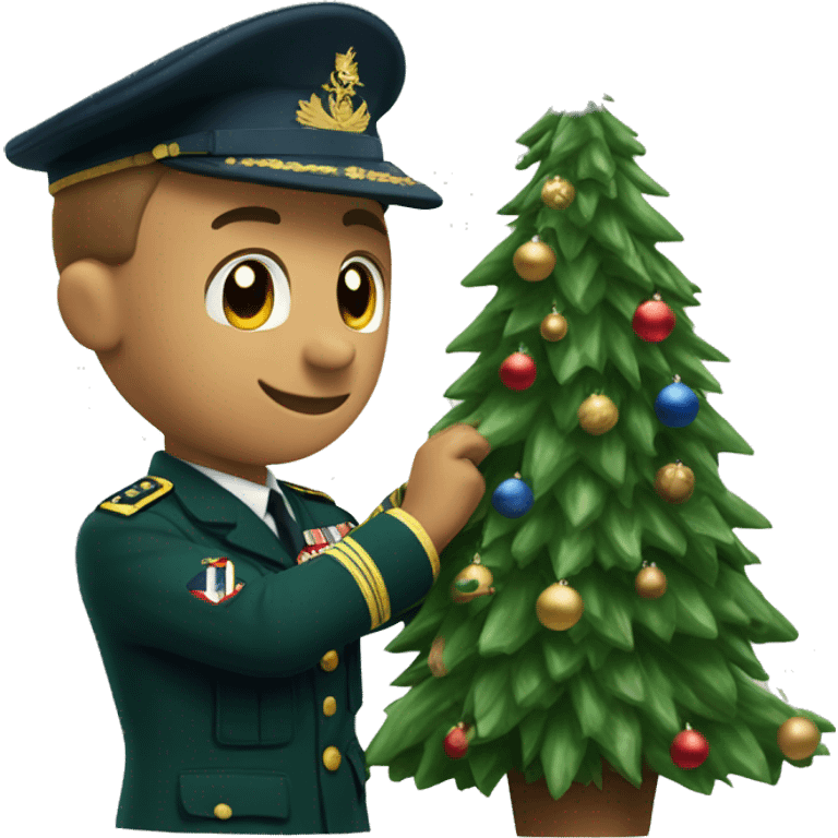 Uk Royal marine putting up Christmas tree emoji