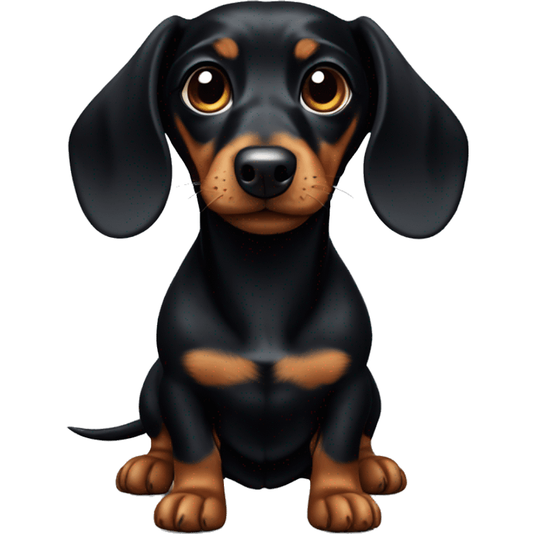 small black dachshund emoji