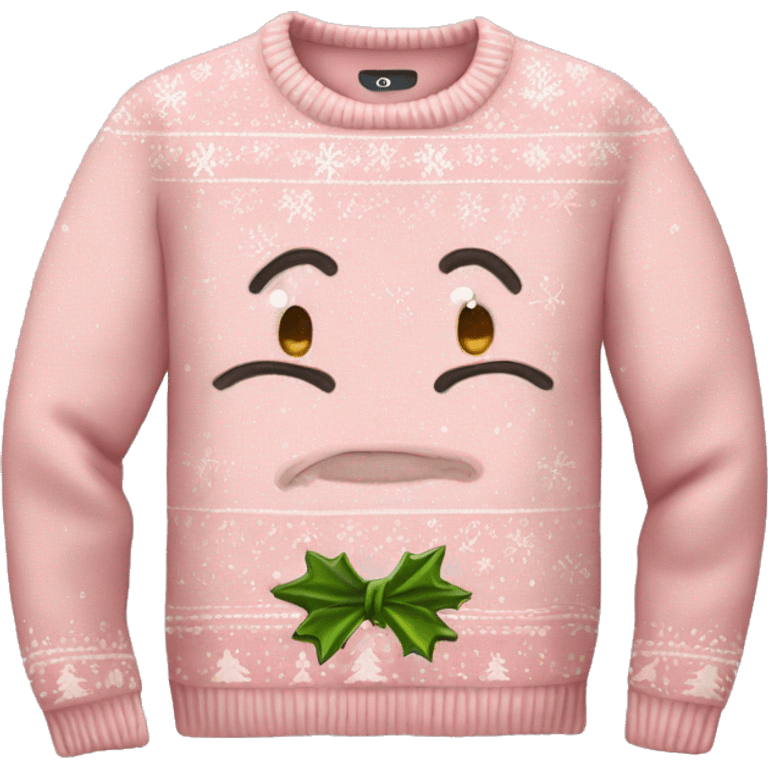 Light pink ugly christmas sweater emoji