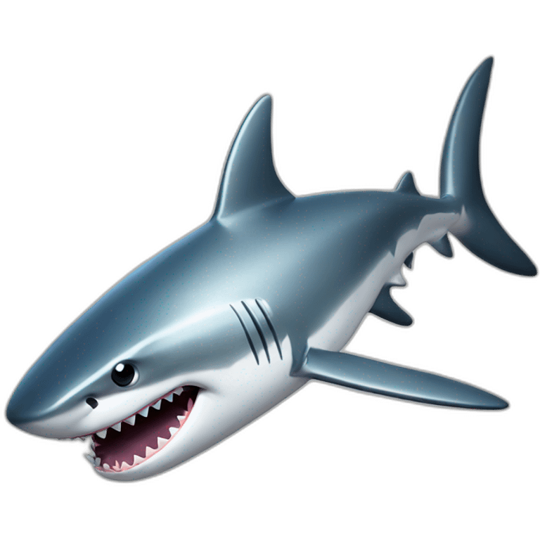 silver shark eating emoji