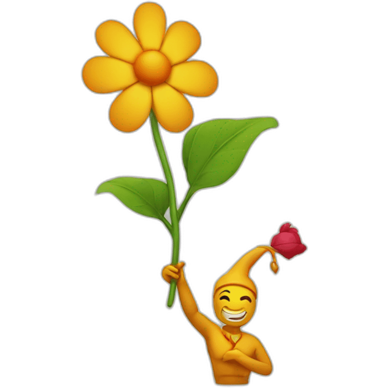 genie with a unnamed flower in his hand on the flower graph arrow emoji