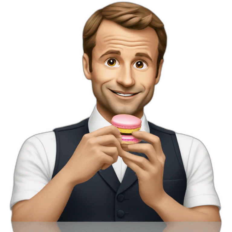 Macron eating macaron emoji