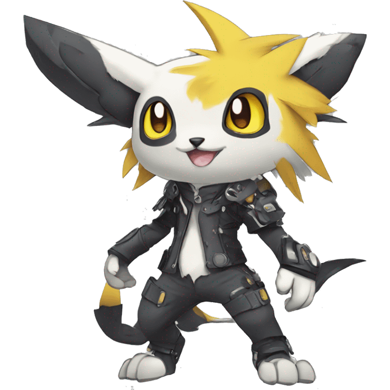 cute cool edgy sharp punk Digimon-Fakemon-animal full body emoji